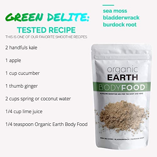 Organic Earth Body Cell Food (8 Ounces) Irish Sea Moss Bladderwrack Burdock Root Powder Wildcrafted Alkaline Supplement 70 Servings: Health & Personal Care