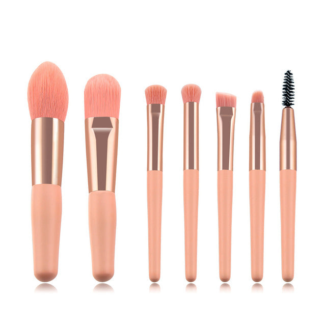 7/8pcs Little Cute Pink Makeup Brushes Set