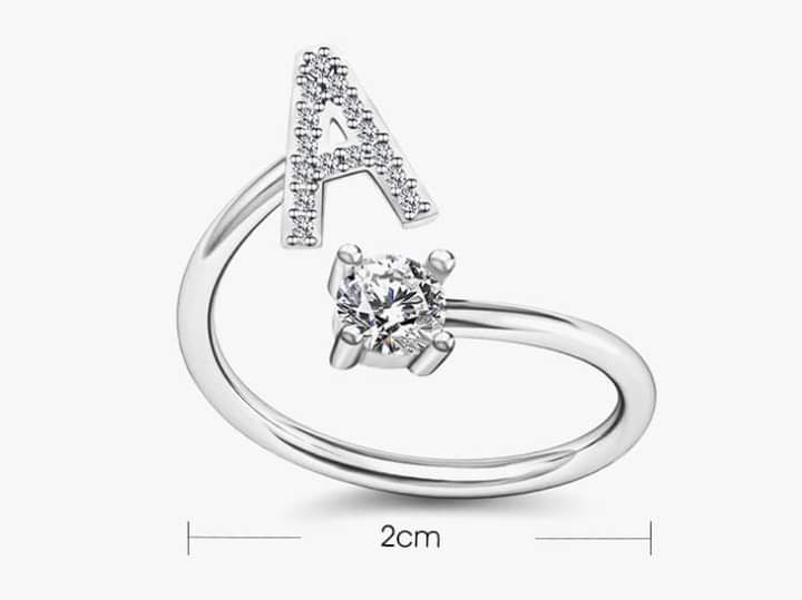 Icy "A-Z" Letter Ring or Letter Necklace