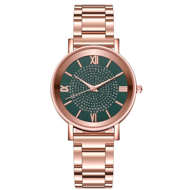 Luxury Diamond Rose Gold Ladies Wrist Watches
