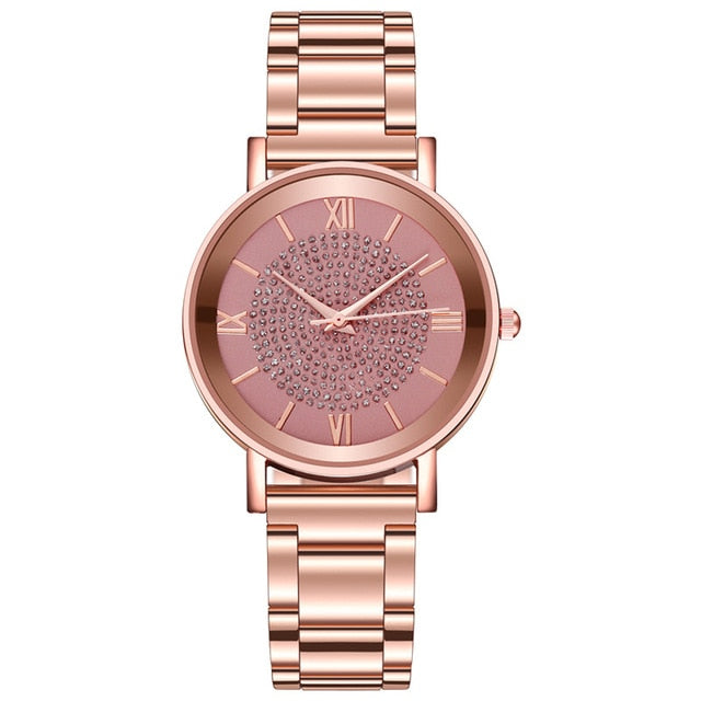 Luxury Diamond Rose Gold Ladies Wrist Watches