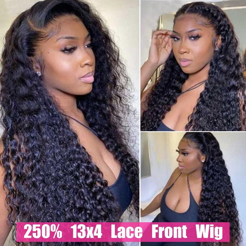 HD Transparent Lace Frontal Curly Remy Human  Wig